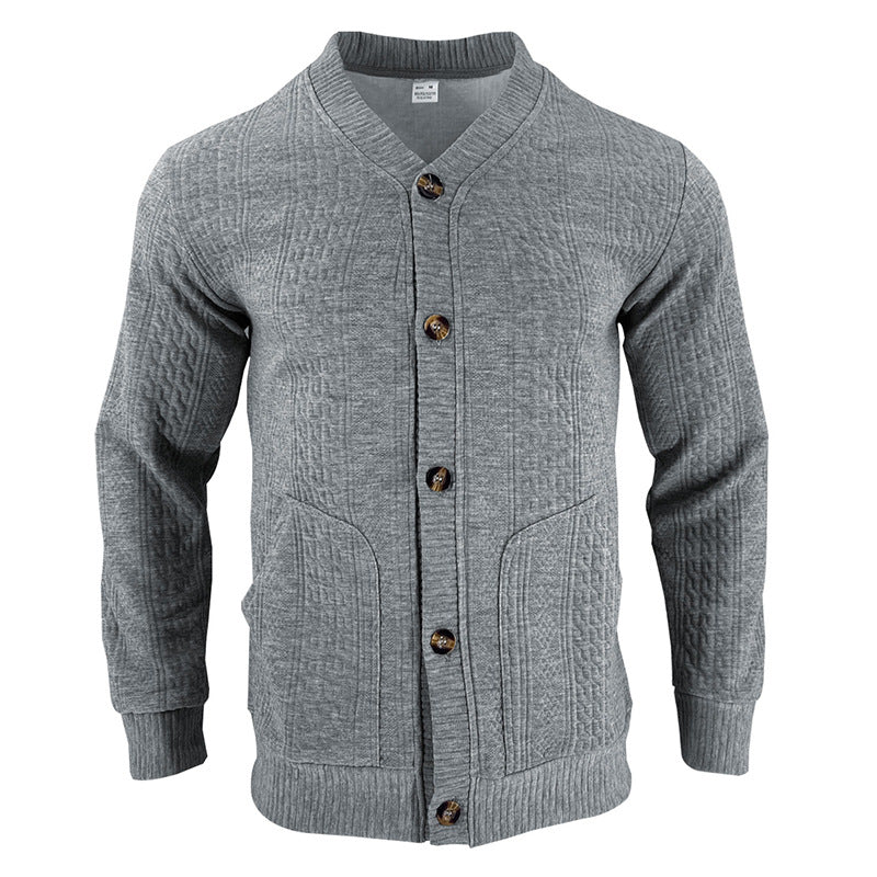 Herren Strickjacke mit hochwertigem Strukturmuster und modernen Knöpfen ModeGeist