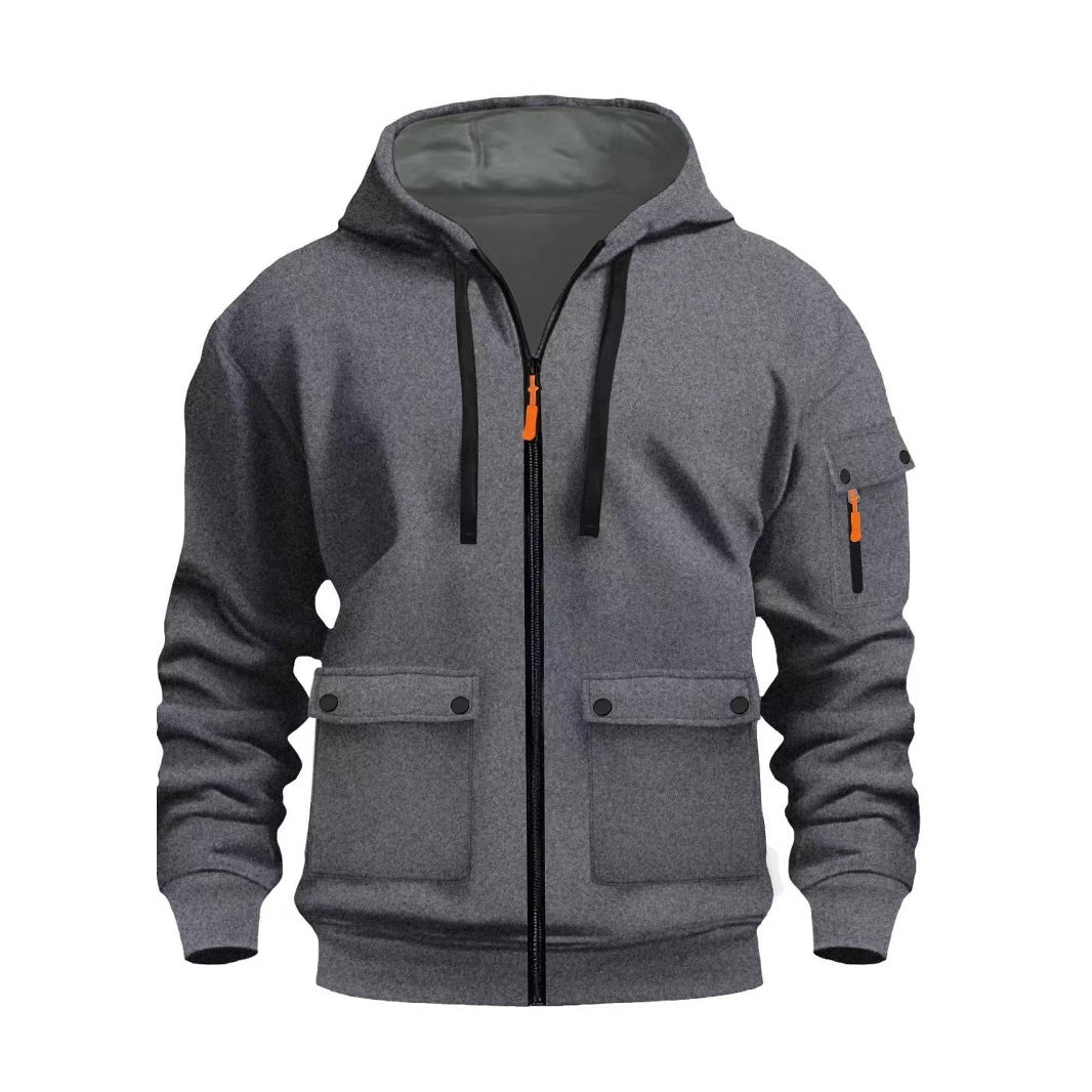 Herren funktionale Kapuzenjacke mit mehreren Taschen ModeGeist
