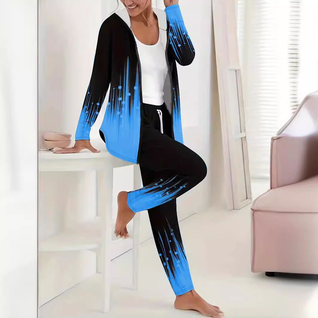Damen Sportlicher Freizeitanzug mit moderne Farbverlauf-Details ModeGeist
