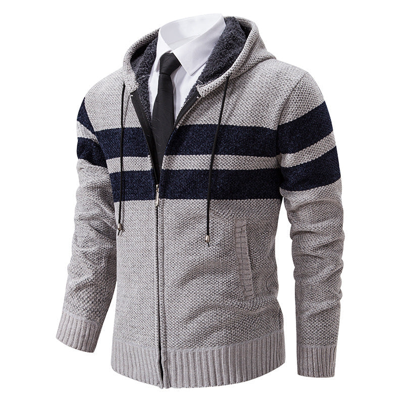 Herren Kapuzenpullover mit modernem Reißverschluss und praktischem Fleecefutter ModeGeist