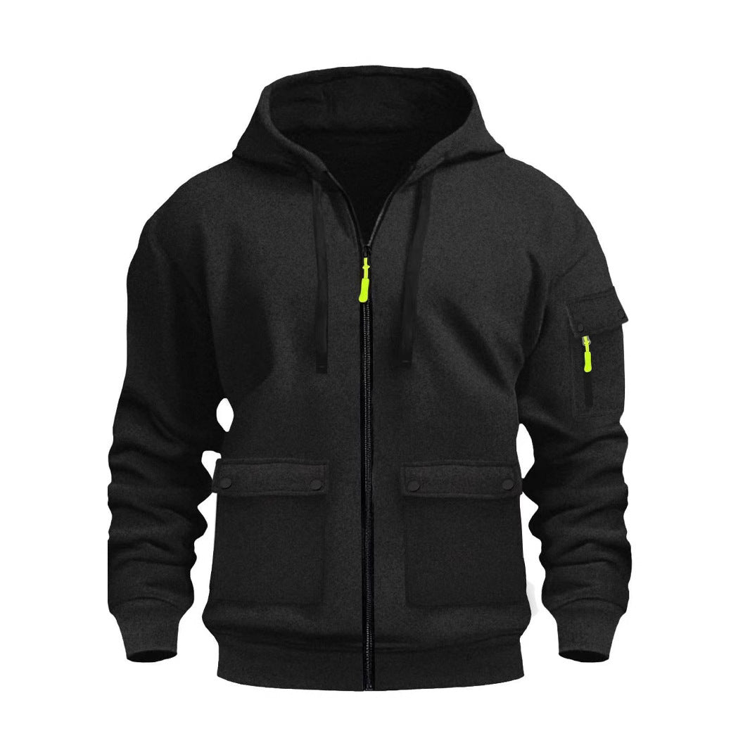 Herren funktionale Kapuzenjacke mit mehreren Taschen ModeGeist
