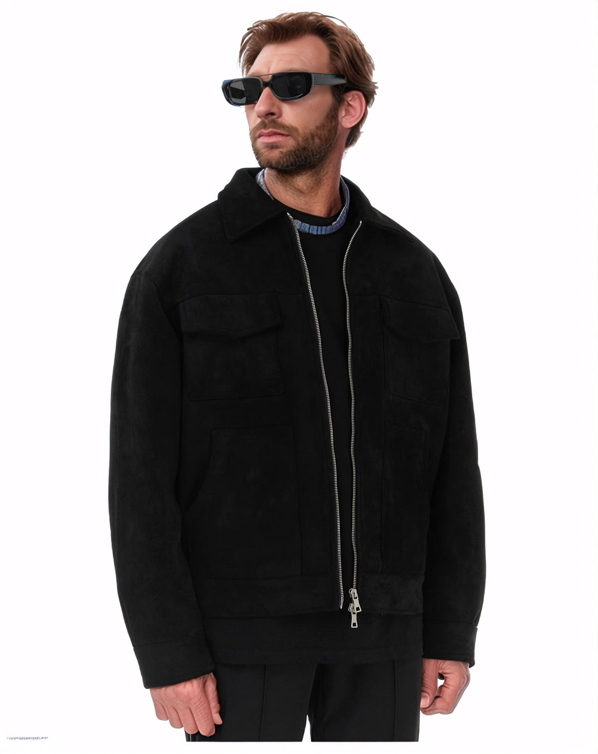 Herren lässige Suede Jacke ModeGeist