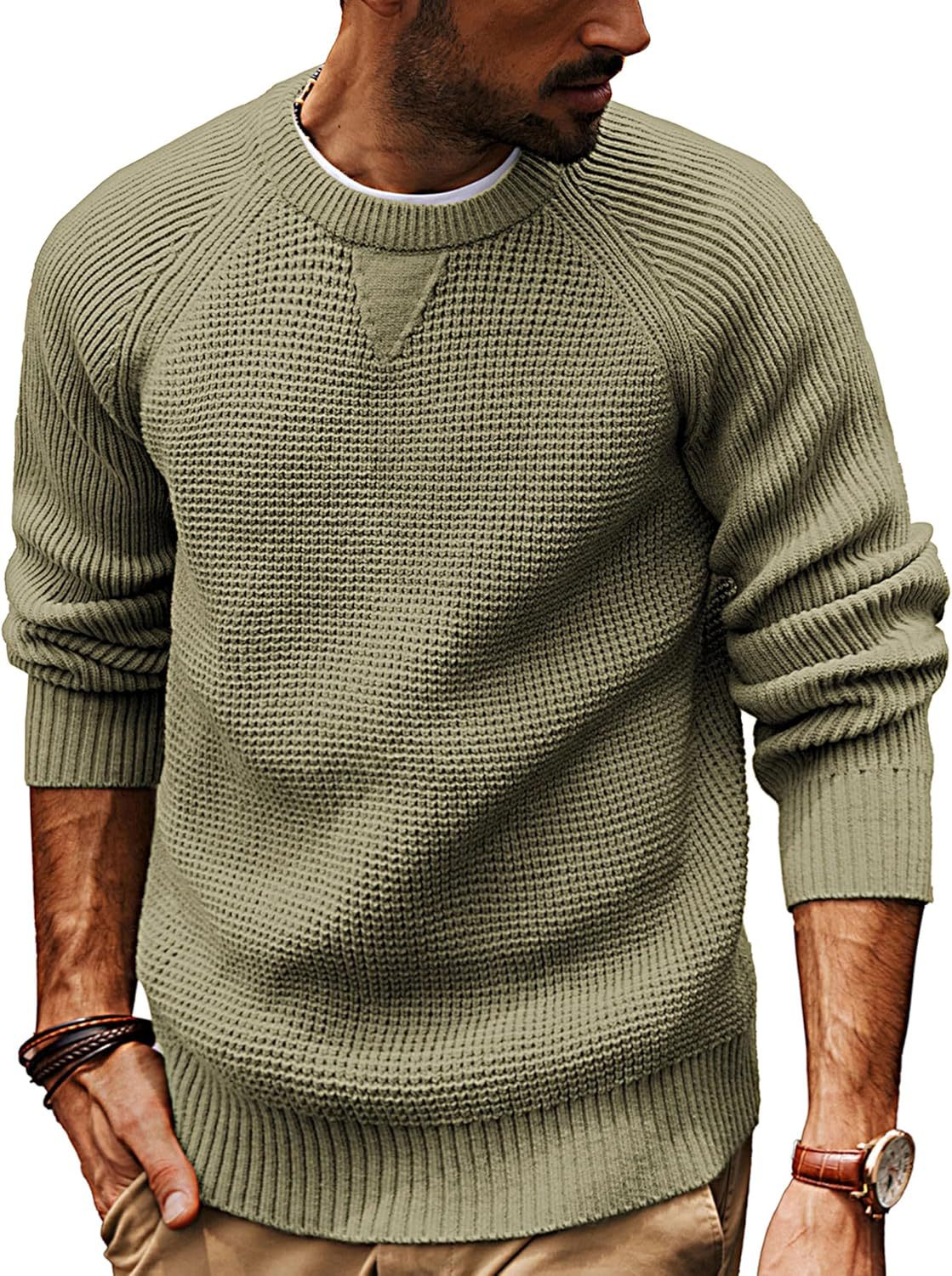 Herren lässiger Strickpullover mit strukturiertem Gewebemuster und Rundhalsausschnitt ModeGeist
