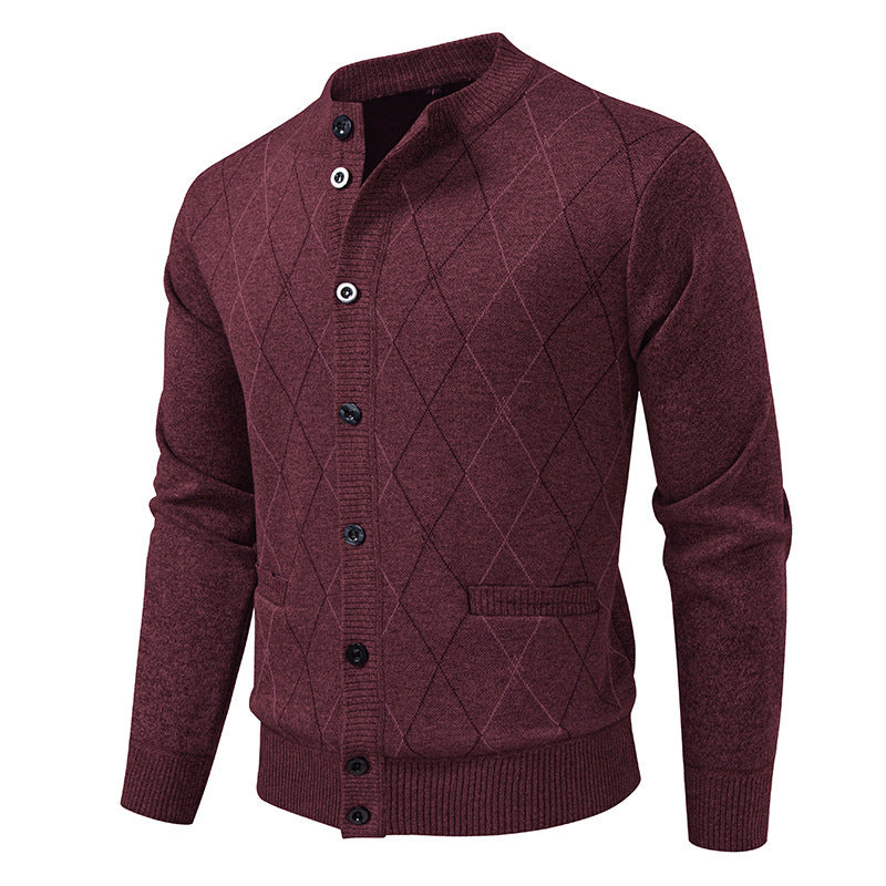 Herren Strickjacke mit modernem Rautenmuster ModeGeist