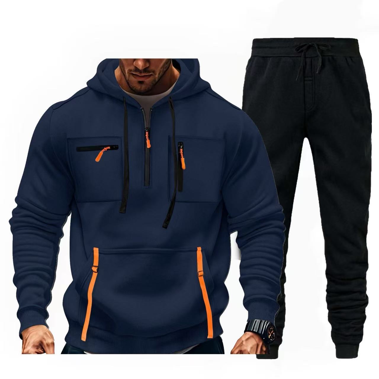 Herren multifunktionaler Kapuzenpullover und Jogginghose Kombination ModeGeist