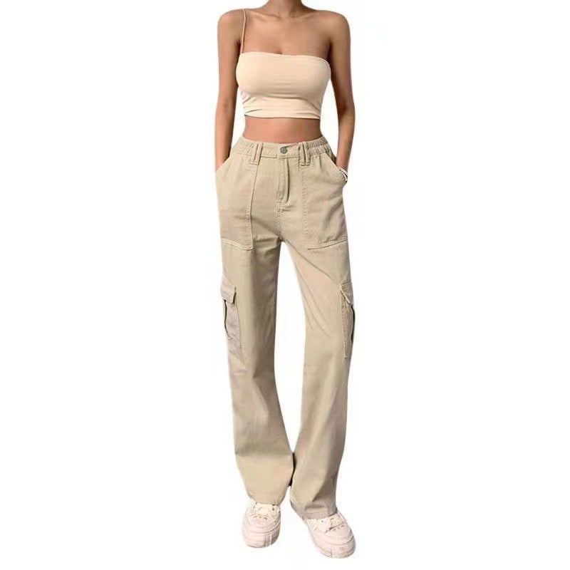 Damen Cargo-Hose mit praktischen Seitentaschen und weitem Schnitt ModeGeist