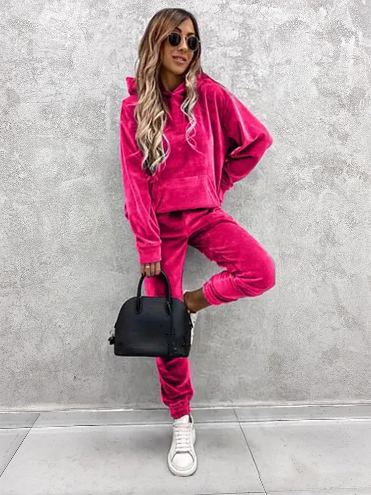Damen kuscheliges Fleece-Set mit oversized Hoodie und bequemen Jogginghosen ModeGeist