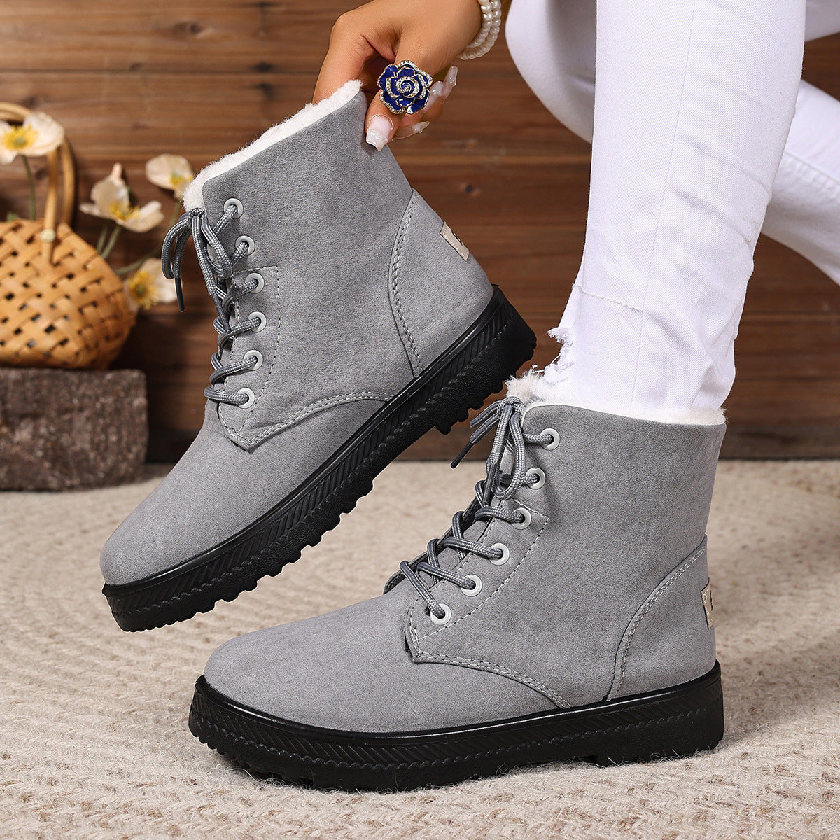 Damen Warm gefütterte Winterstiefel ModeGeist