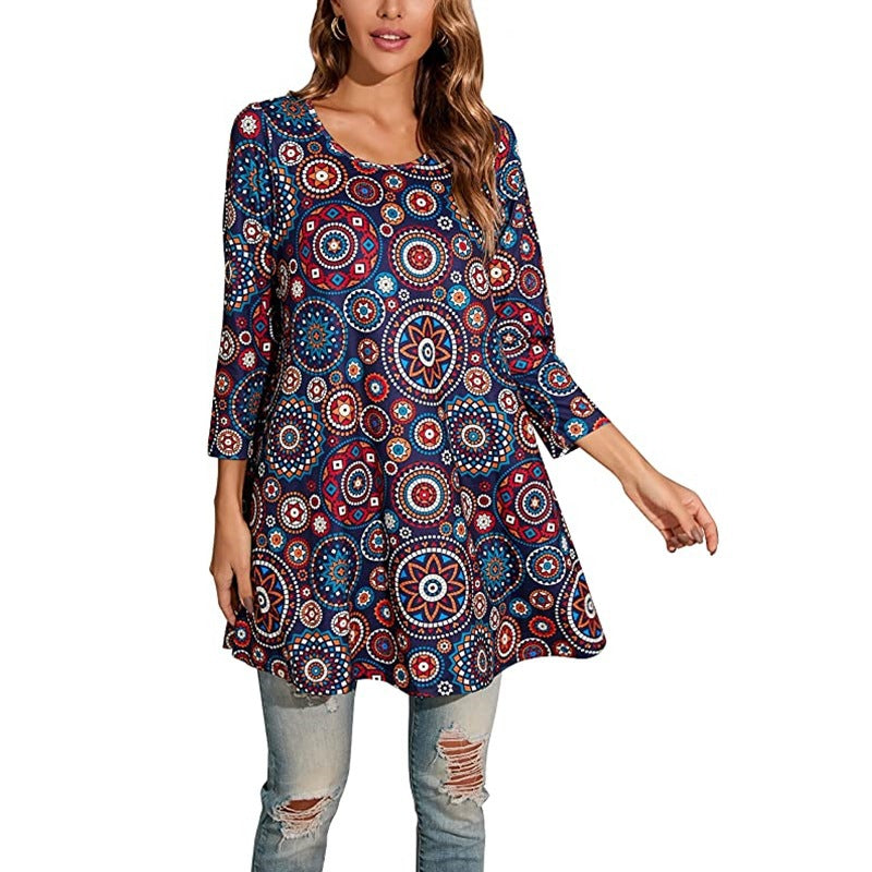 Damen Tunika mit einzigartigem Mandala-Druck ModeGeist