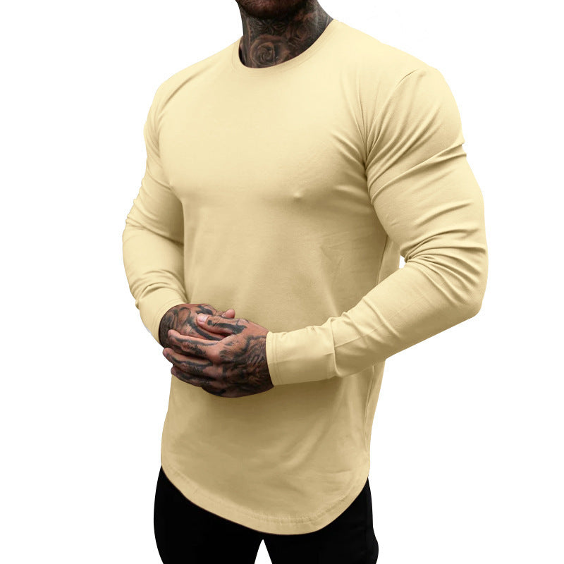 Herren Langarmshirt aus weichem, elastischem Baumwollmix mit Rundhalsausschnitt ModeGeist