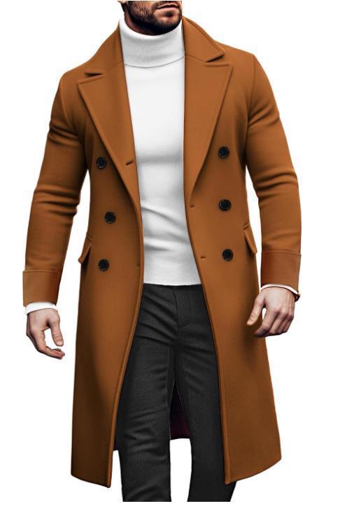 Herren eleganter Doppelmantel mit breitem Revers und praktischen Taschen ModeGeist