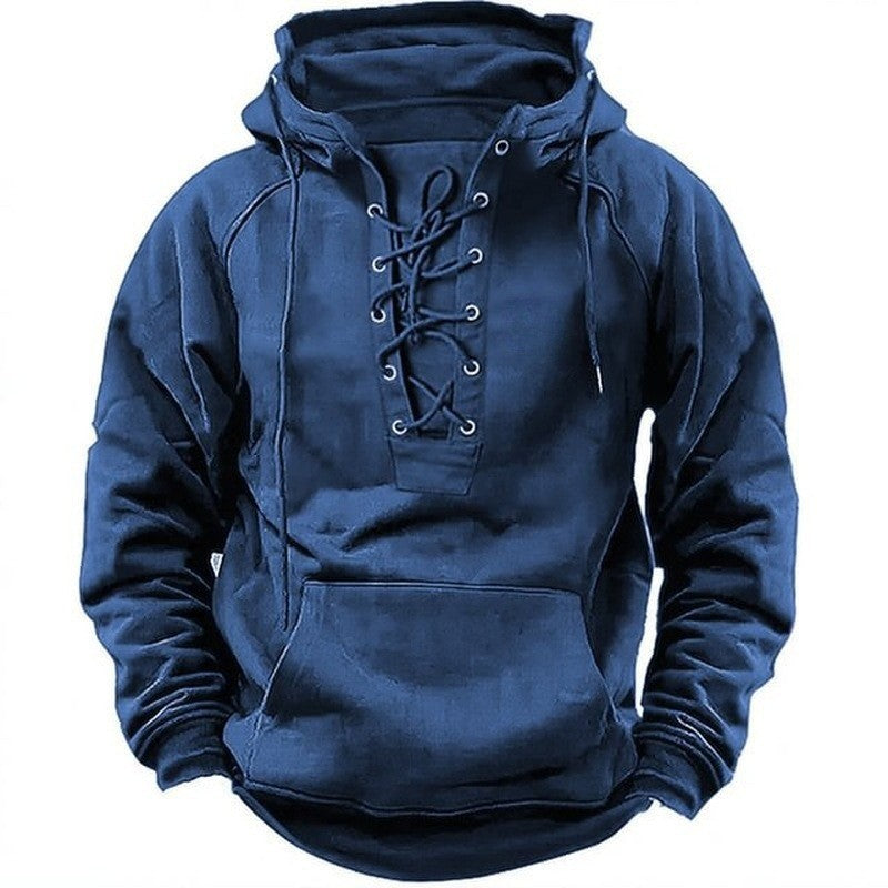 Herren Kapuzensweatshirt mit modischer Schnürung und weichem Innenfutter ModeGeist