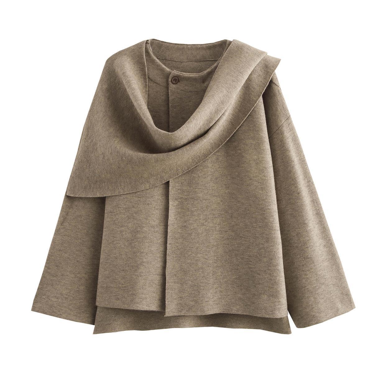 Damen modischer Umhangpullover aus weichem Material ModeGeist
