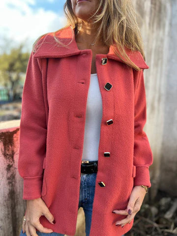 Damen Fleece Jacke mit modernem Kragen ModeGeist