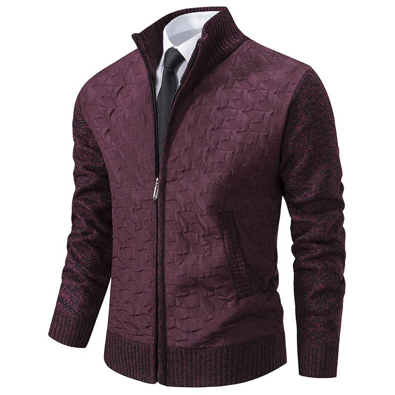 Herren stylische Steppjacke mit strukturiertem Obermaterial und hohem Kragen ModeGeist