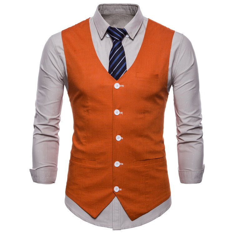 Herren elegante Anzugweste mit praktischen Taschen und detailliertem Design ModeGeist