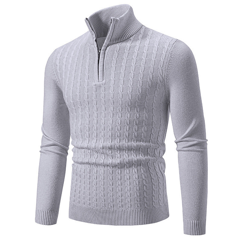 Herren modischer Rollkragenpullover mit Reißverschluss ModeGeist
