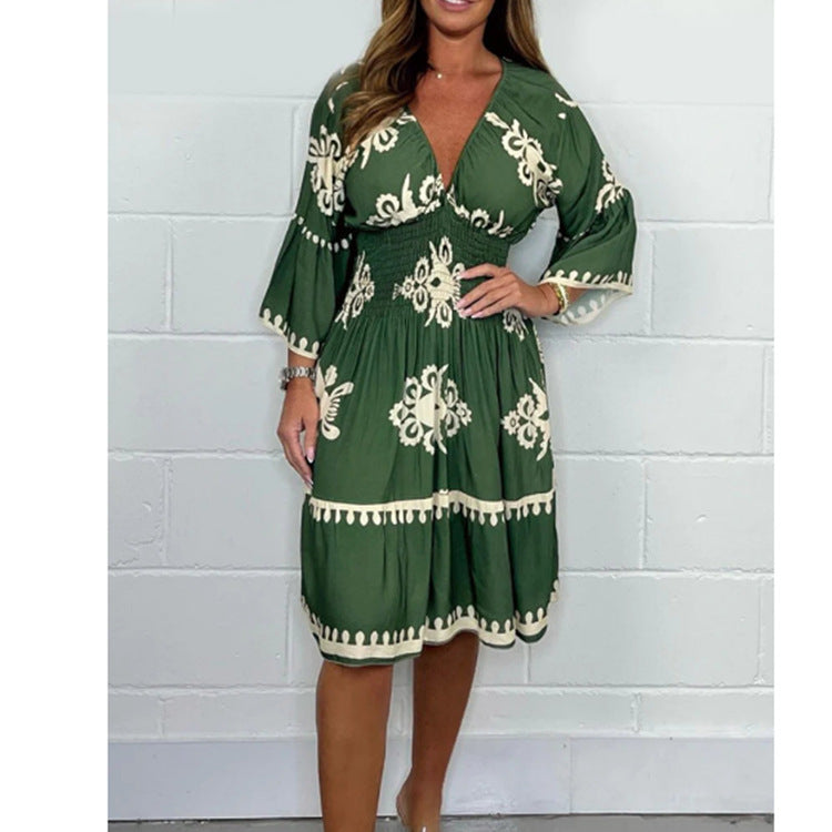 Fudus Sommerkleid: Blumig, Dreiviertelarm