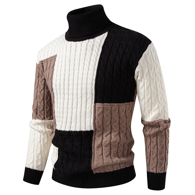 Herren hochwertiger Strickpullover mit modernem Farbblockdesign ModeGeist