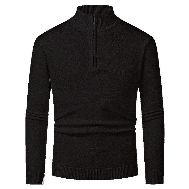 Herren Pullover mit halbem Reißverschluss und modernem Stehkragen ModeGeist
