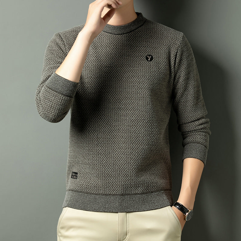 Herren Strukturierter Pullover mit Rundhalsausschnitt und hochwertiger Stricktextur ModeGeist