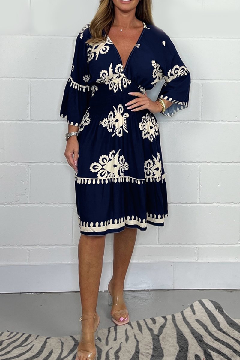 Fudus Sommerkleid: Blumig, Dreiviertelarm