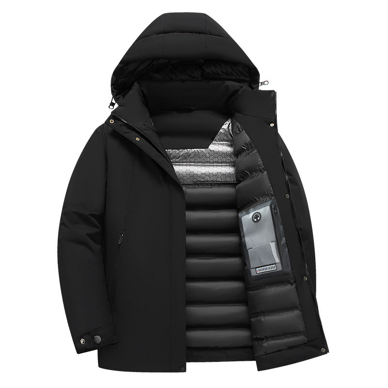 Herren isolierte Funktionsjacke mit kapuze und wasserabweisenden Eigenschaften ModeGeist