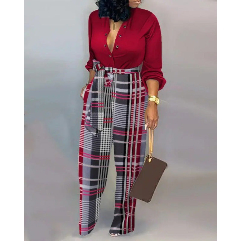 Damen Denim Jumpsuit mit modischem Patchwork-Design und praktischen Taschen ModeGeist