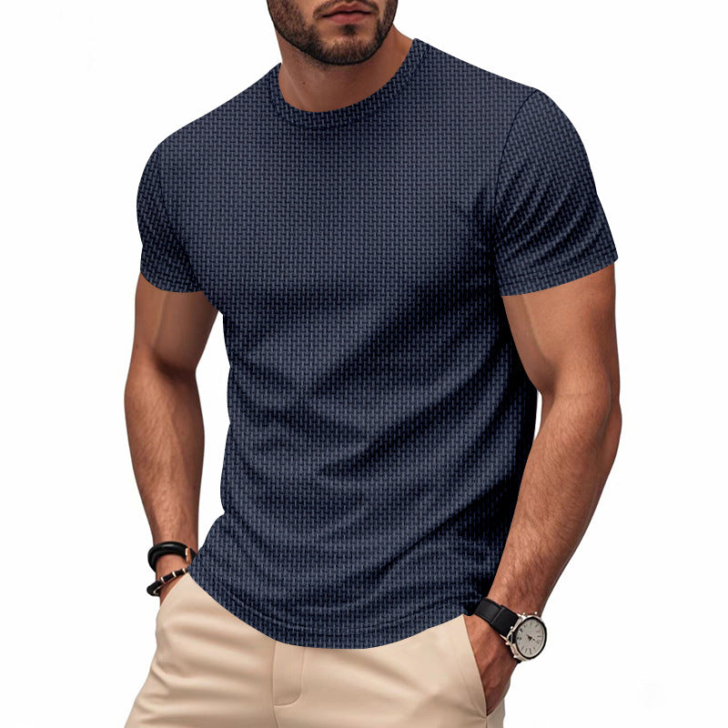 Herren Kurzarm T-Shirt mit strukturiertem Design und atmungsaktiver Baumwolle ModeGeist