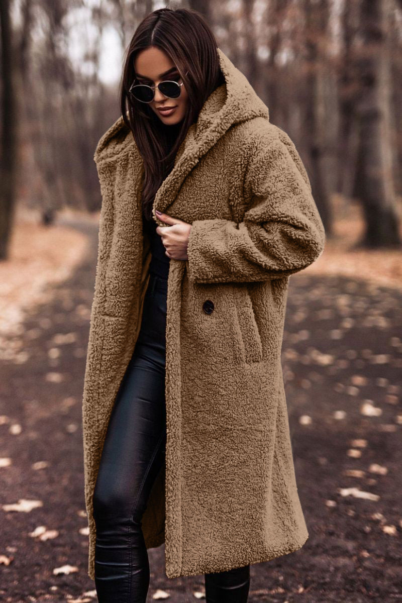 Damen kuschiger Teddy-Mantel ModeGeist