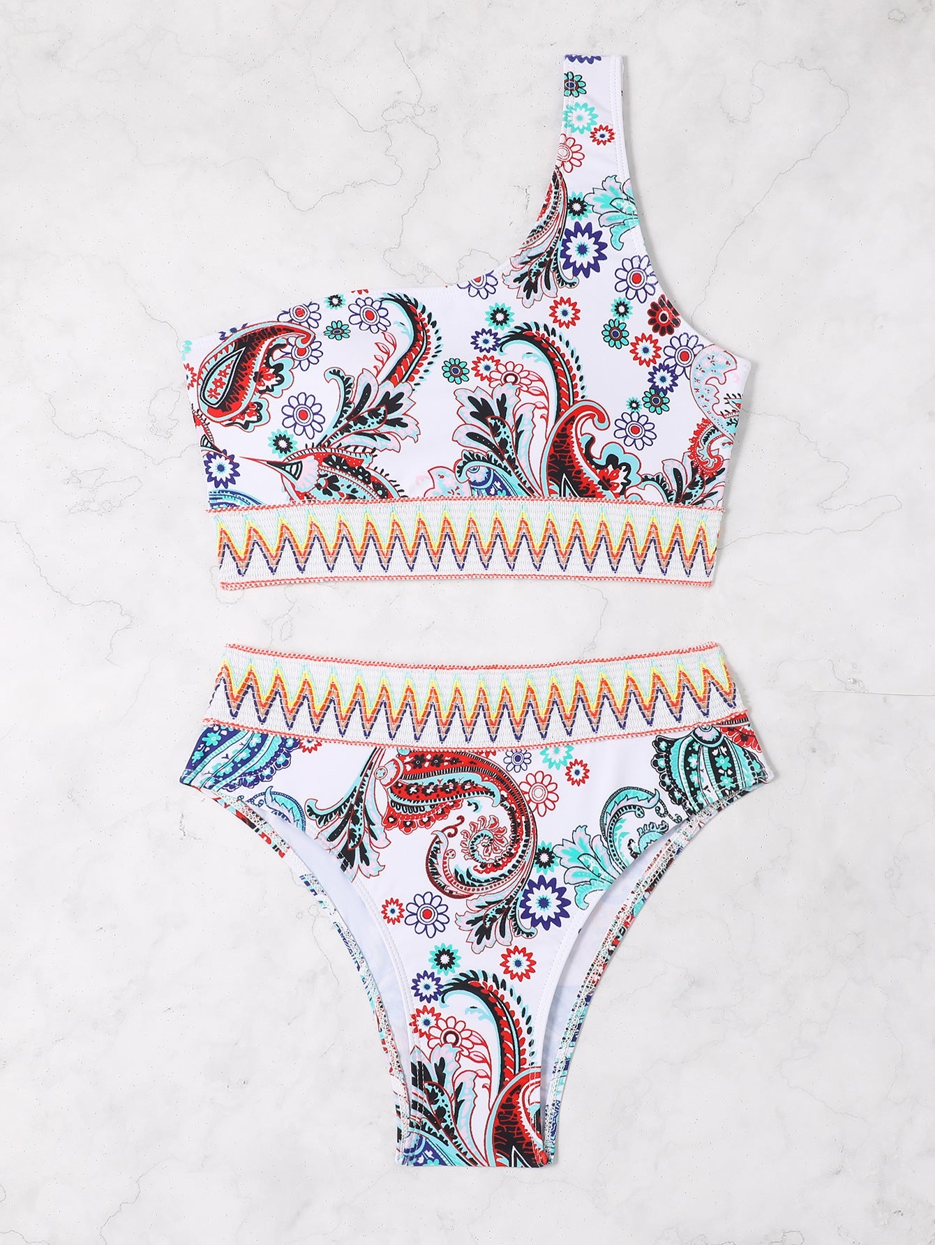 Moderner Damen Bikini mit Paisleymuster und elastischem Bund von MODEGEIST