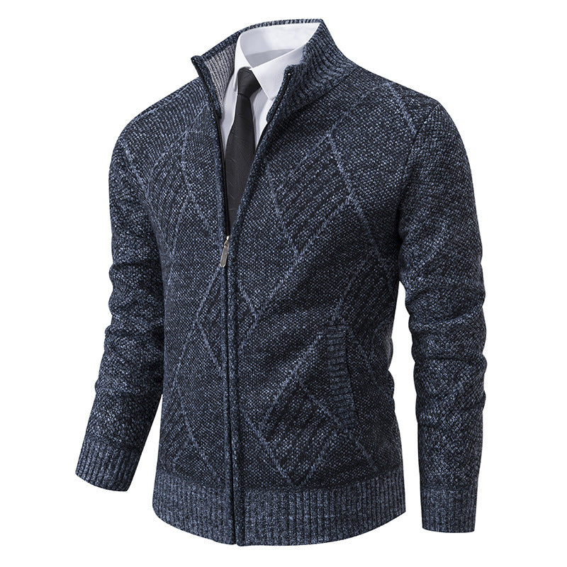 Herren Strickjacke mit modernem Muster und schmalem Schnitt ModeGeist