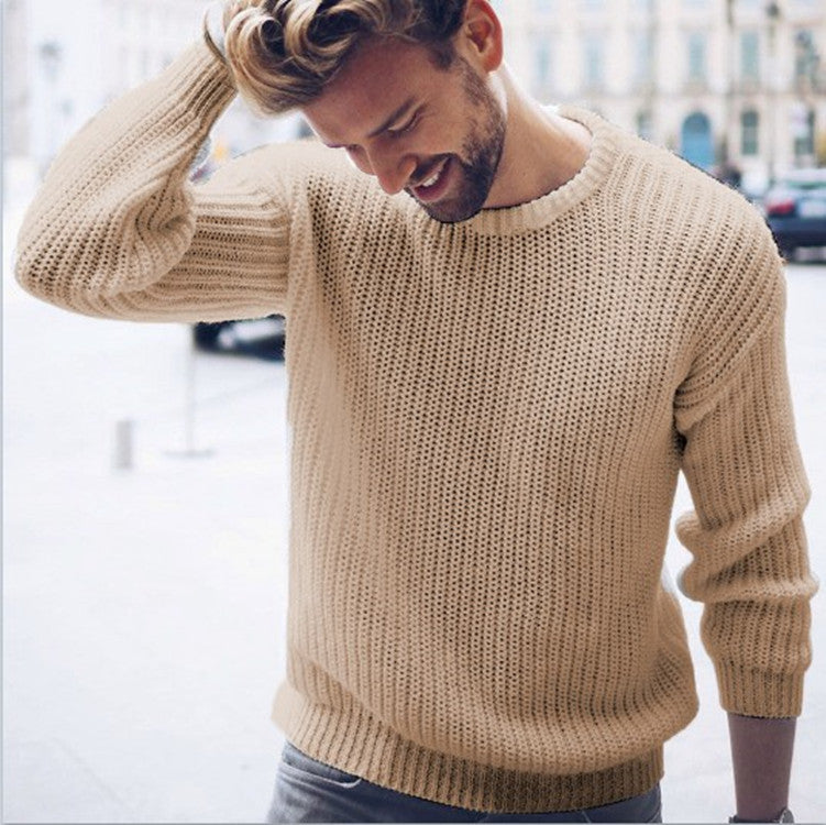 Herren trendiger Strickpullover mit luftiger Struktur und zeitgemäßem Rundhalsausschnitt ModeGeist