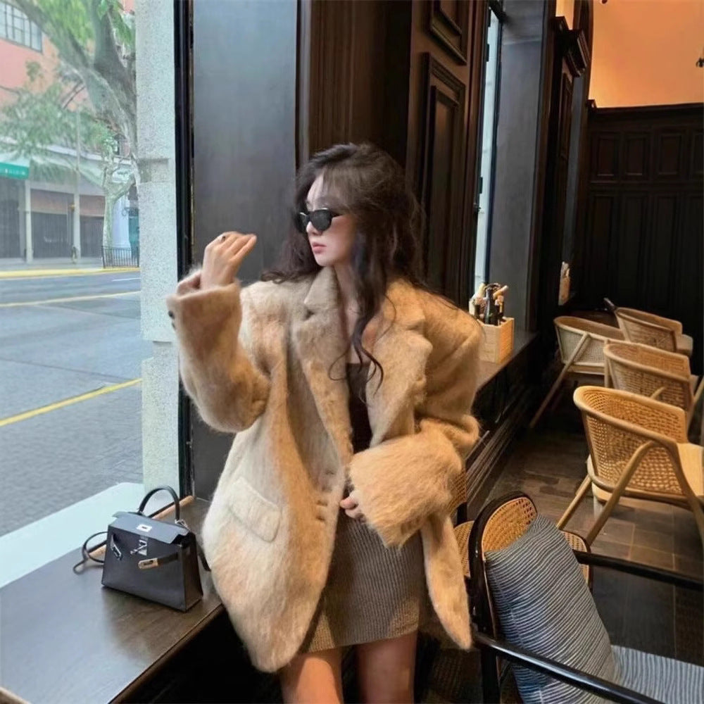 Damen Modischer Oversized-Blazer mit luxuriösem Futter ModeGeist