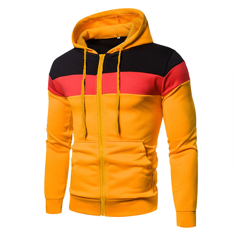 Herren sportliche Kapuzenjacke mit Farbblockdesign ModeGeist