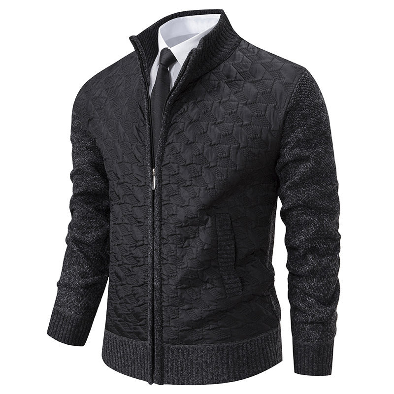 Herren stylische Steppjacke mit strukturiertem Obermaterial und hohem Kragen ModeGeist