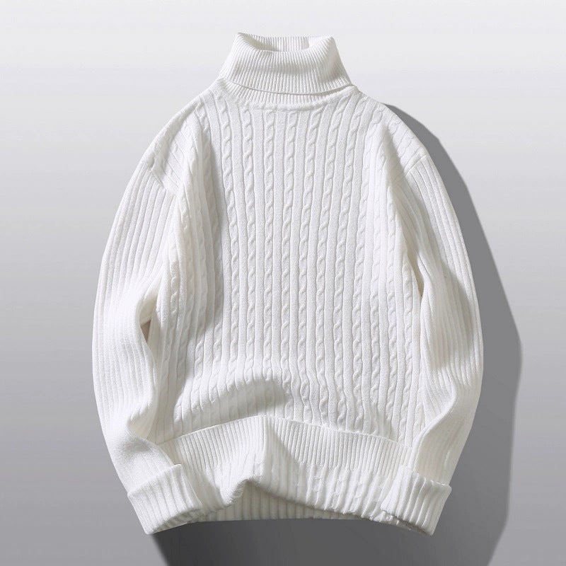 Damen Strickpullover mit hohem Kragen und Rippenmuster ModeGeist