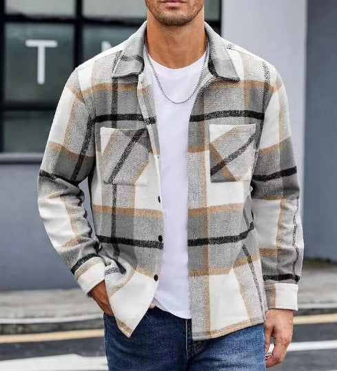 Herren lässige Karomuster Hemdjacke ModeGeist