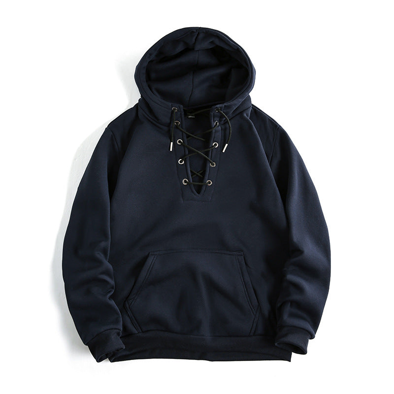 Damen Kapuzenpullover mit raffiniertem Schnürdesign und praktischer Kängurutasche ModeGeist