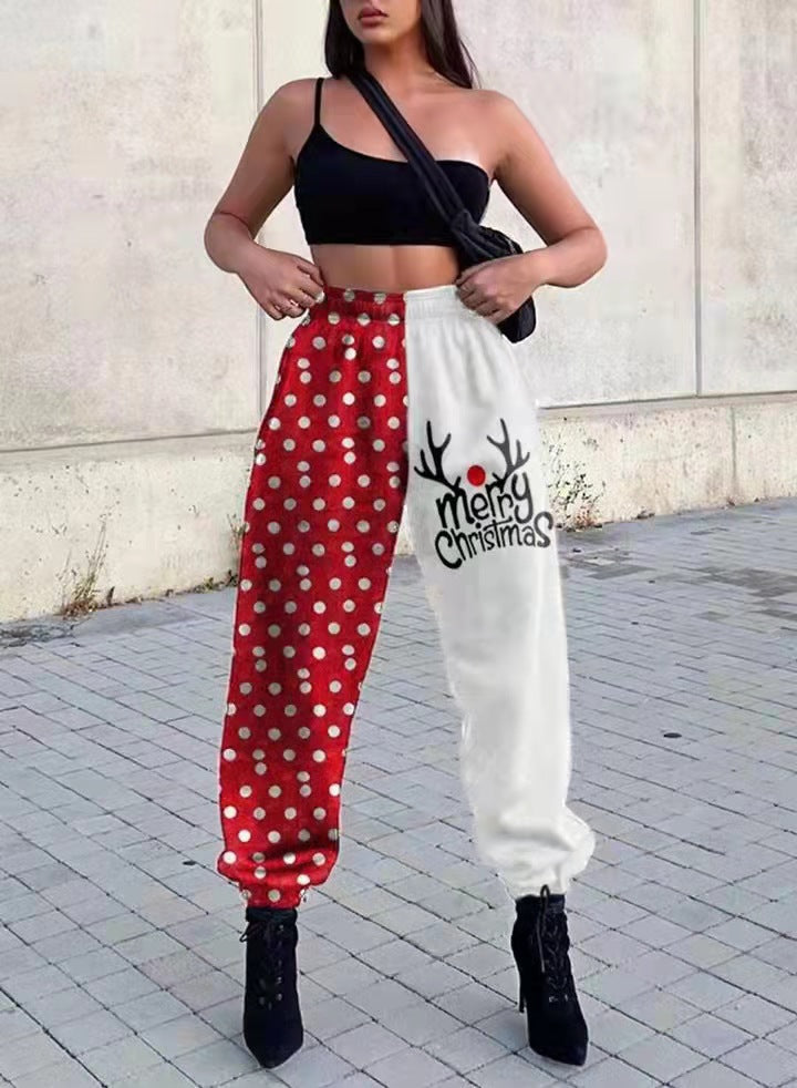 Damen Freizeithose mit lustigem Schneemann-Design ModeGeist