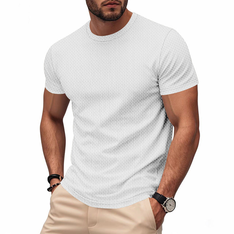 Herren Kurzarm T-Shirt mit strukturiertem Design und atmungsaktiver Baumwolle ModeGeist