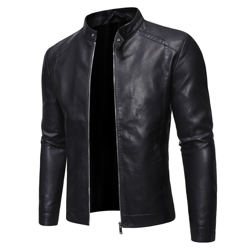 Herren jacke mit modernem Stehkragen und glattem Finish ModeGeist
