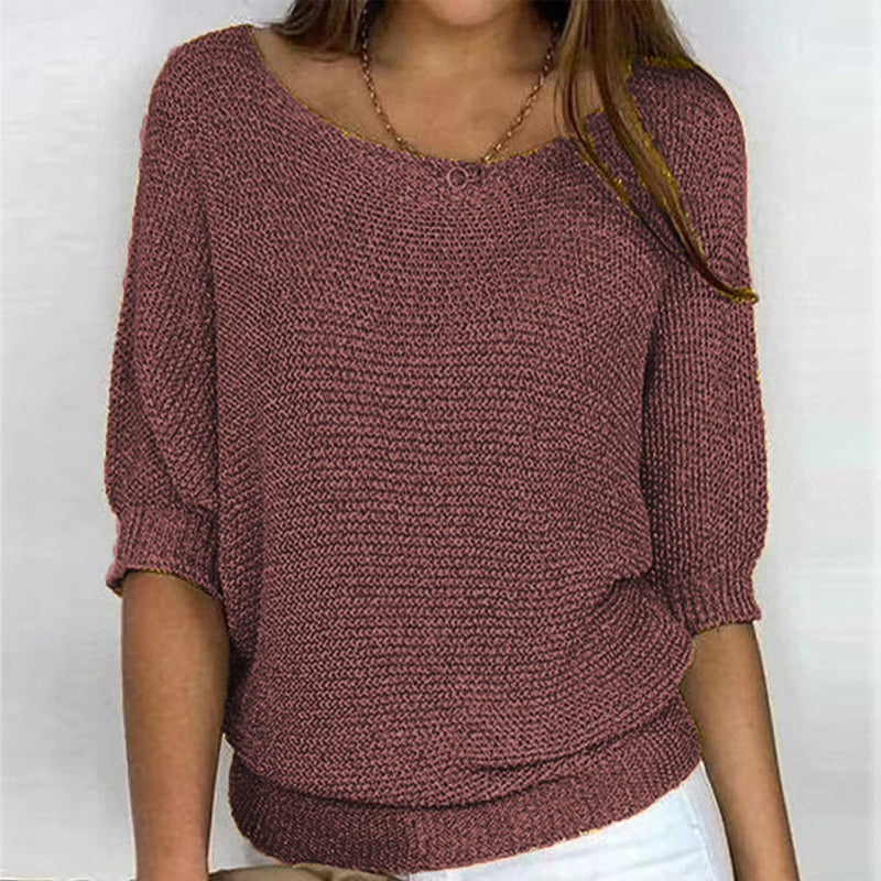 ModeGeist | Lässiger Strickpullover mit Weitem Ausschnitt Weich und Bequem Perfekt für Den Alltag