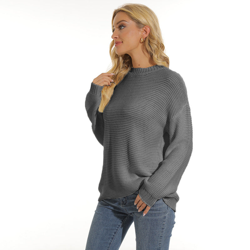Damen Pullover mit strukturiertem Maschenmuster und bequemem Schnitt ModeGeist