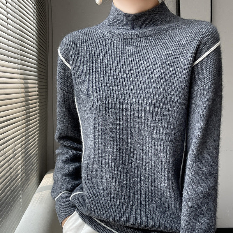 ModeGeist | Eleganter schlichter Rollkragenpullover