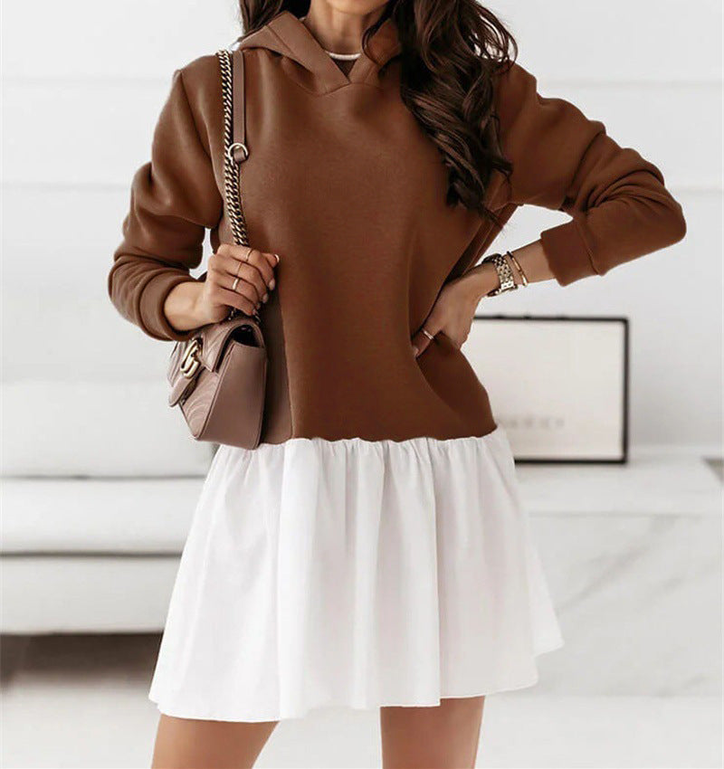Damen lässiges Sweatkleid mit Kapuze ModeGeist