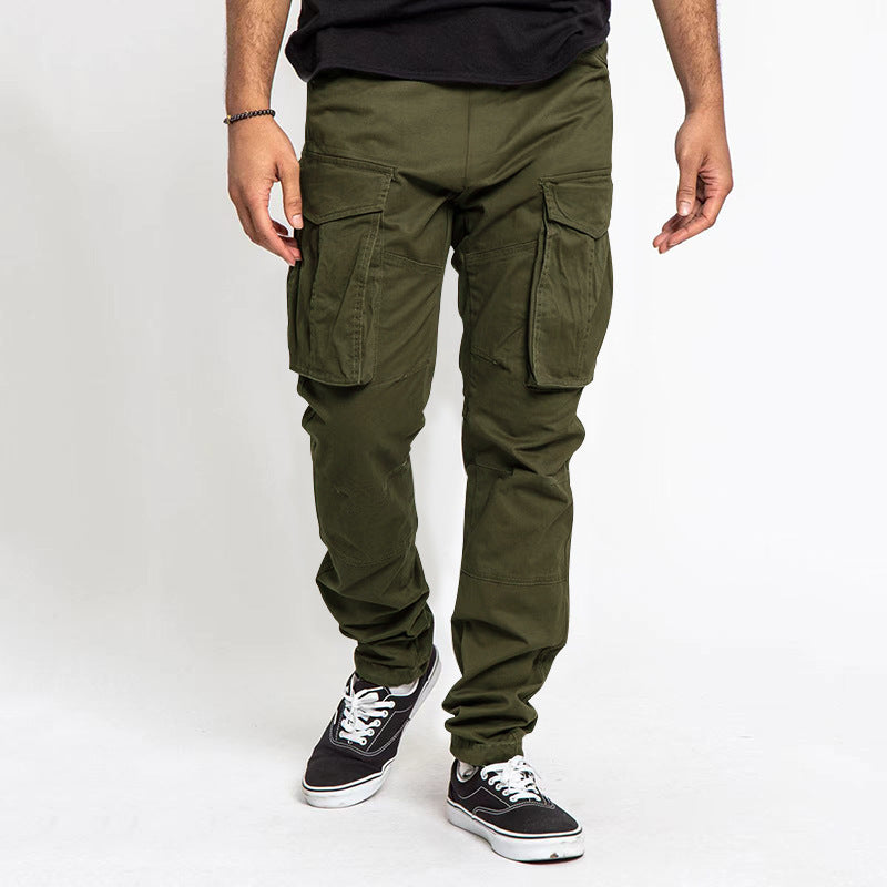 Herren modische Cargo-Hose mit multifunktionalen Taschen und elastischem Bund ModeGeist