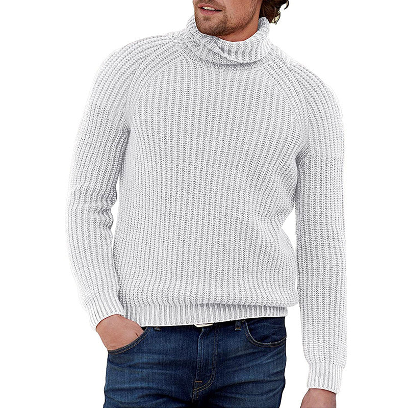 Herren Grobstrick Pullover mit hohem Kragen ModeGeist