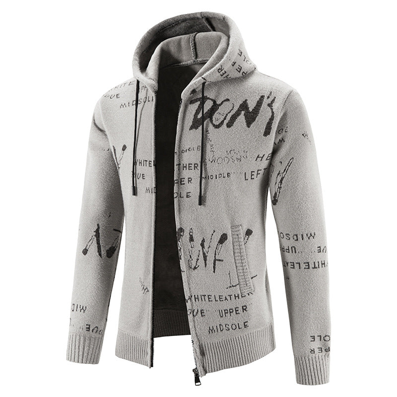 Herren modische Kapuzenjacke mit kreativem Print ModeGeist