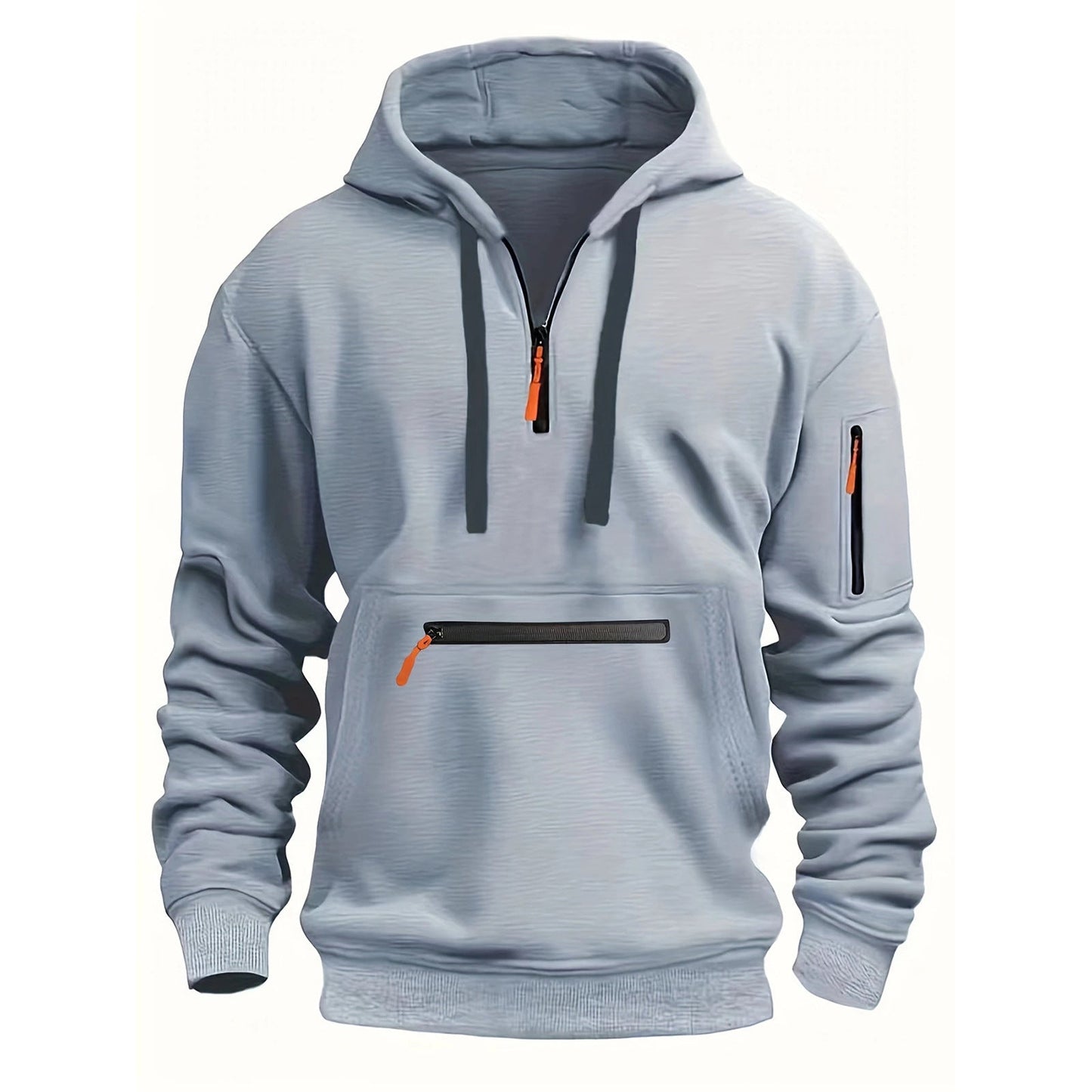 Herren praktischer Zip-Hoodie mit reflektierenden Details und verschiedenen Taschen ModeGeist